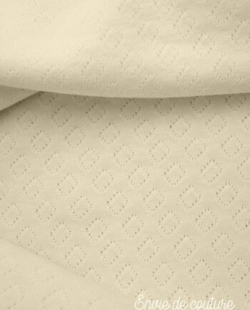 Maille ajourée en coton biologique blanc crème - Mind the Maker