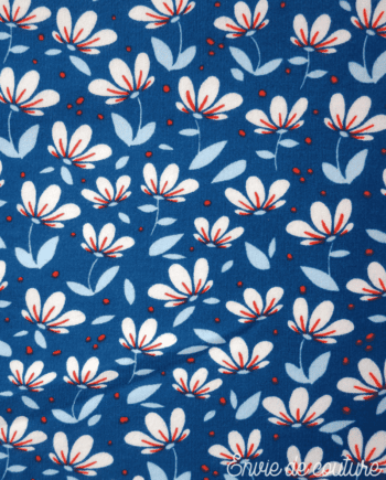 Soft Sweat de coton biologique Simple flower - Bleu - Poppy